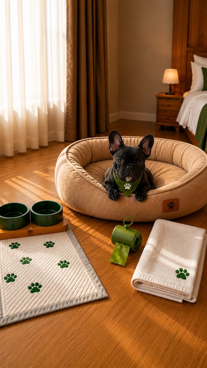 Kit de boas-vindas para cãozinho no apartamento